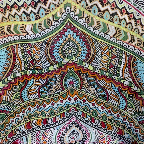 Jockey Women's Blouse S Multicolor Abstract Floral Print Garter Sleeve Loose Fit - Picture 6 of 13